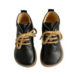 Wide Fit Lace Up Desert Boots in Black by Angulus