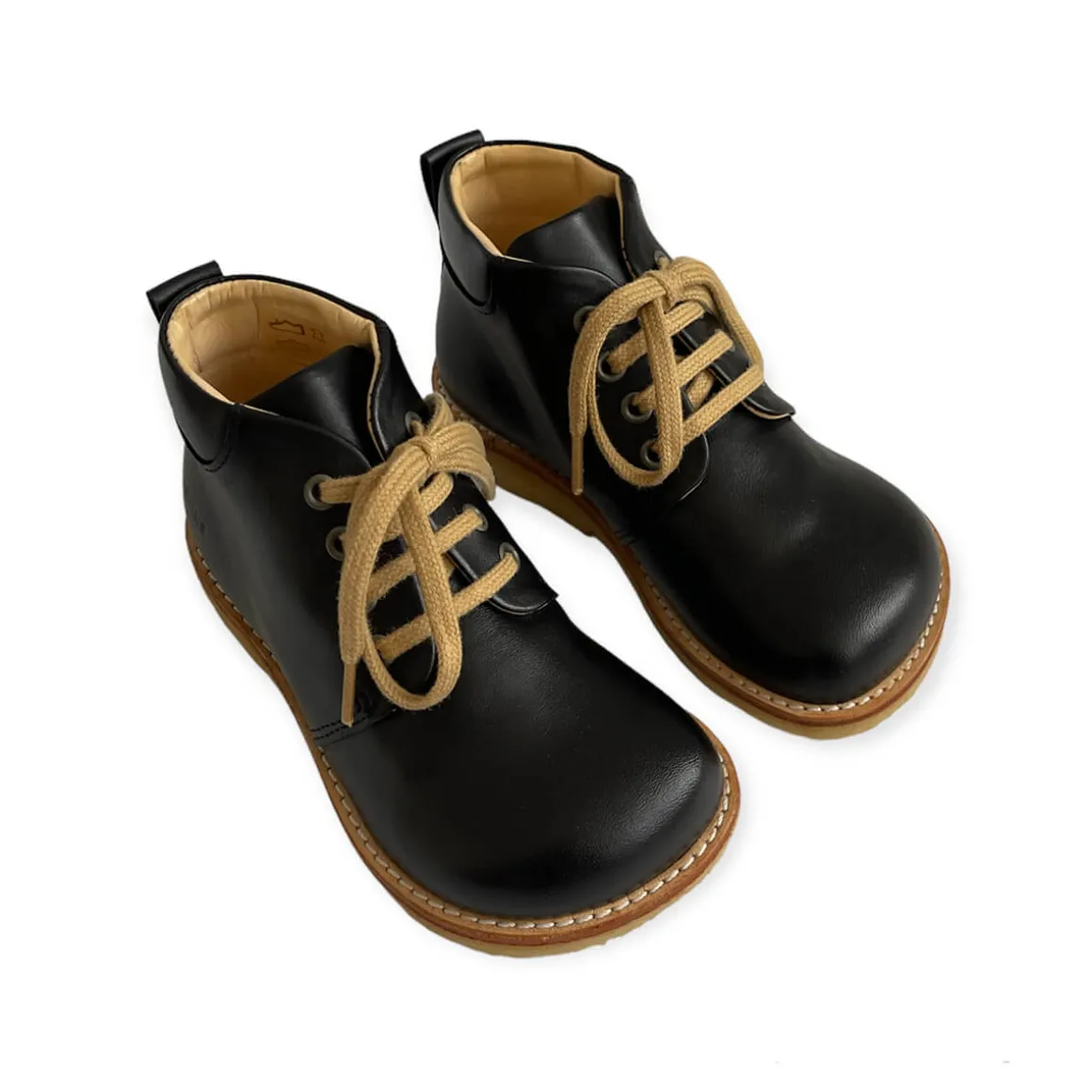 Wide Fit Lace Up Desert Boots in Black by Angulus