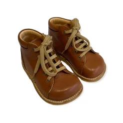 Wide Fit Lace Up Starter Boots in Cognac by Angulus