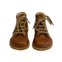 Wide Fit Lace Up Starter Boots in Cognac by Angulus