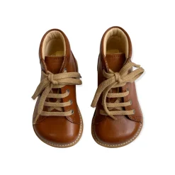 Wide Fit Lace Up Starter Boots in Cognac by Angulus