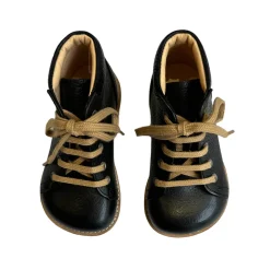Wide Fit Lace Up Starter Boots in Black by Angulus