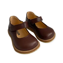 Wide Fit Starter Mary Janes in Angulus Brown by Angulus