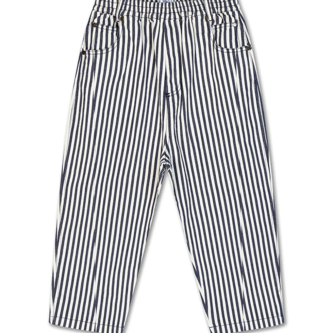 Wide Pant in Navy Eggshell Stripe by Repose AMS
