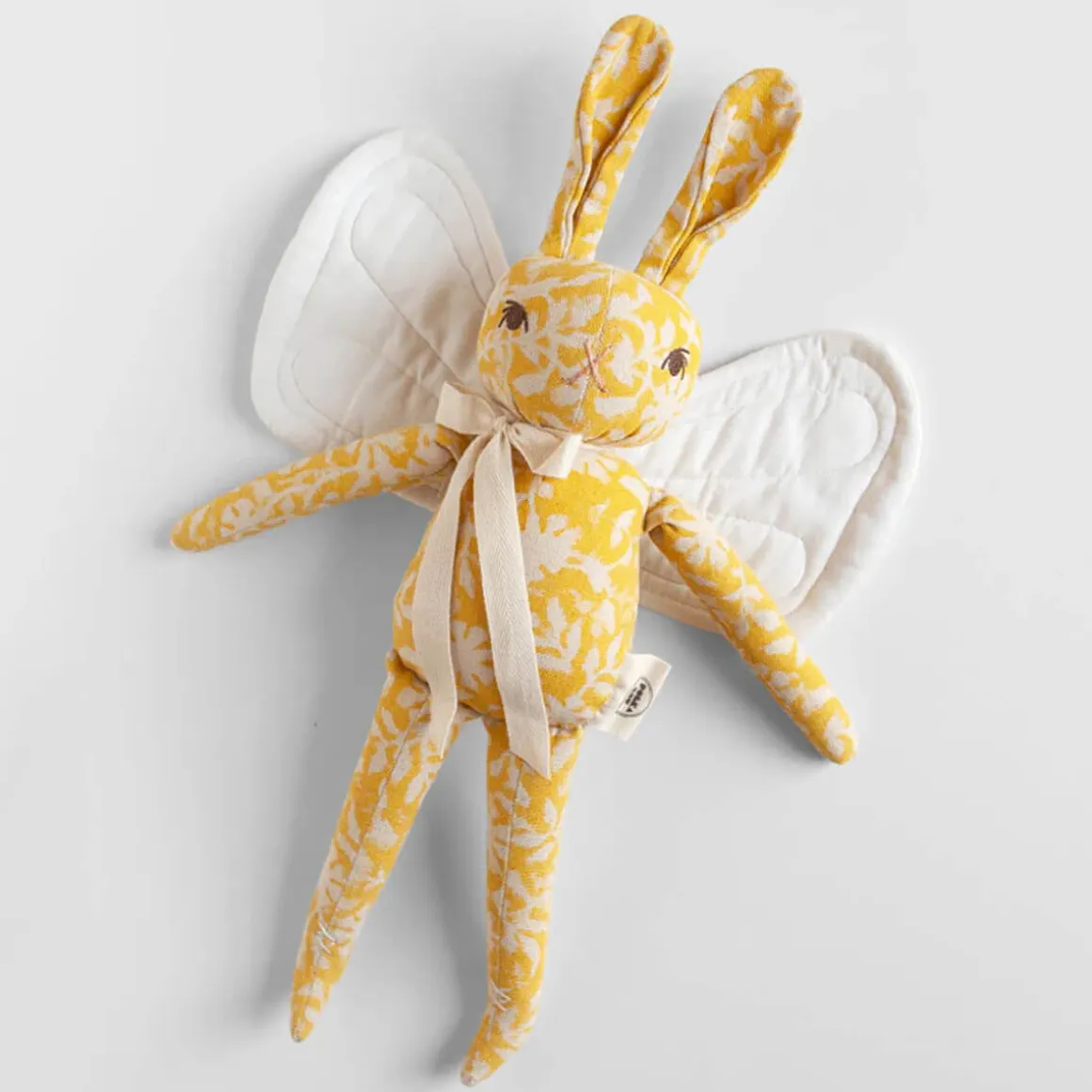 Winged Rabbit in Sunshine Floral by Polka Dot Club