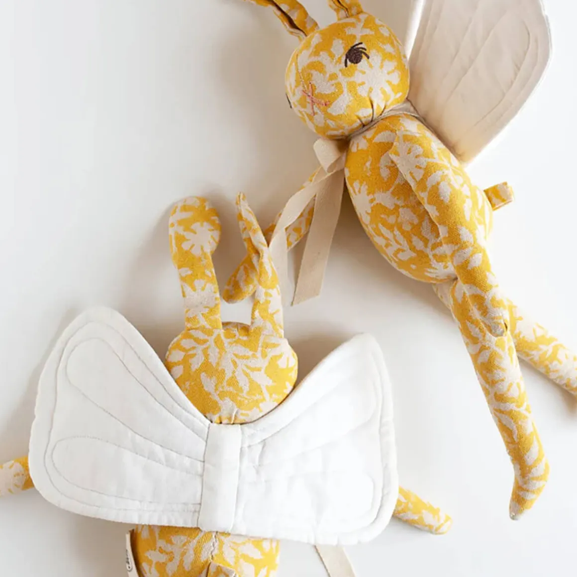 Winged Rabbit in Sunshine Floral by Polka Dot Club
