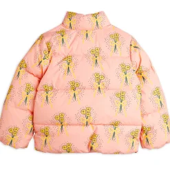 Winter Flowers Puffer Jacket in Peach by Mini Rodini