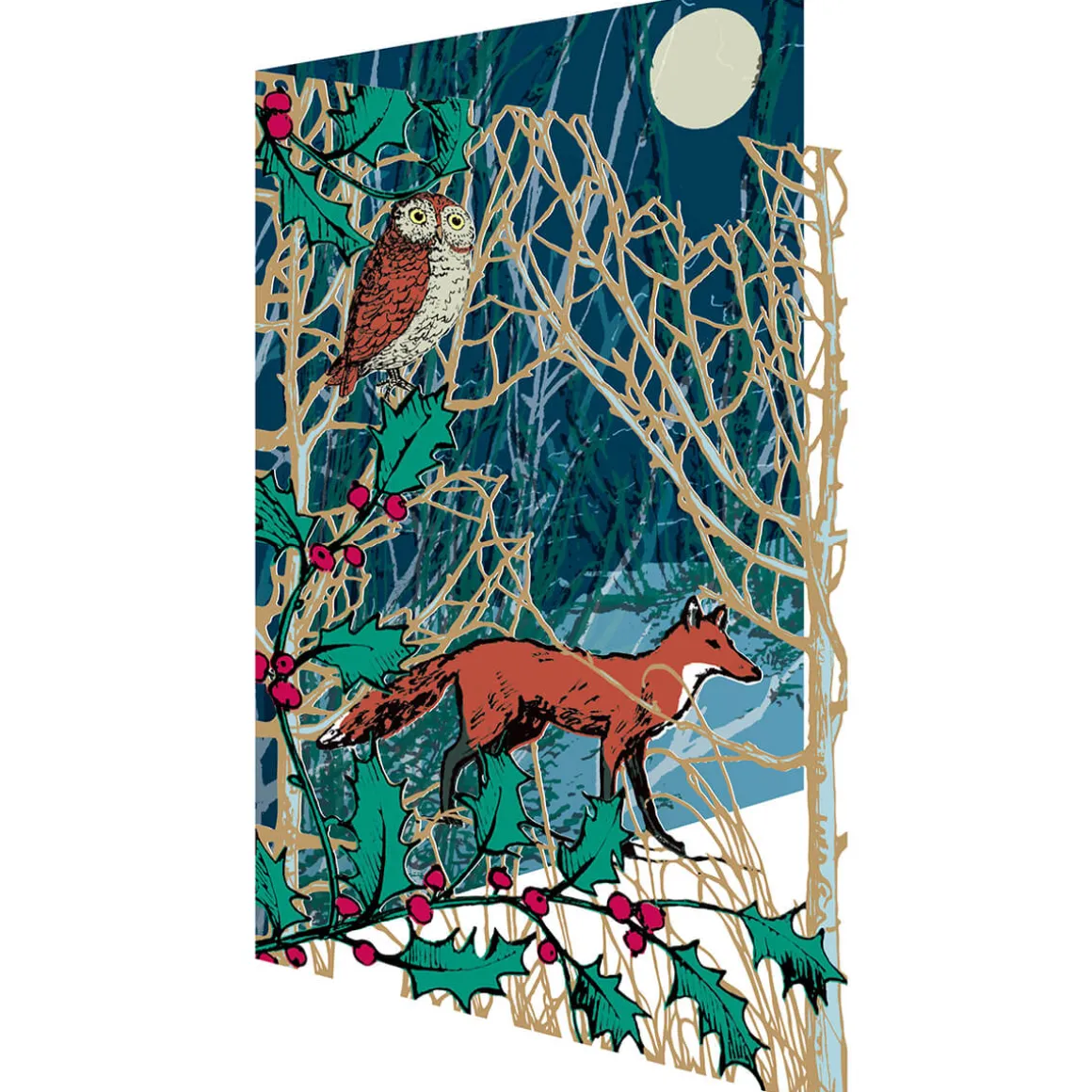 Winter's Tale Fox Laser Cut Christmas Greetings Card By Roger La Borde