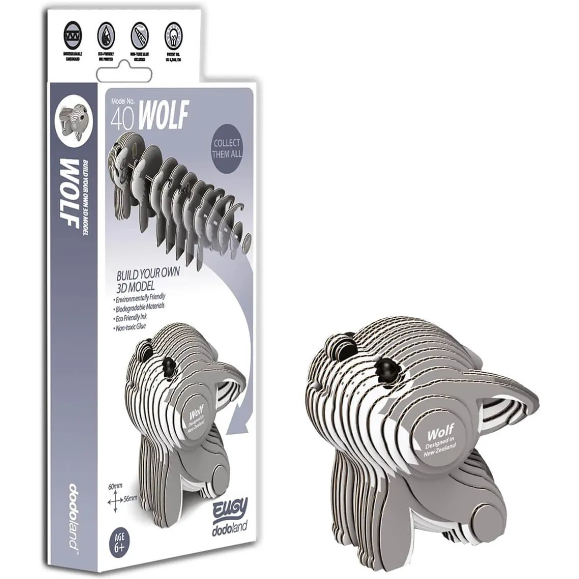 Wolf 3D Cardboard Puzzle Kit by Eugy