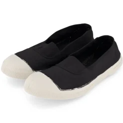Women's Elastic Tennis Shoe in Carbon by Bensimon