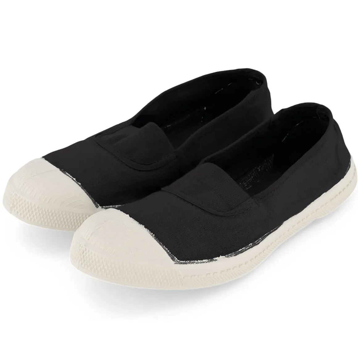 Women's Elastic Tennis Shoe in Carbon by Bensimon