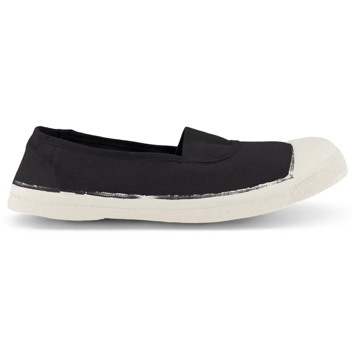 Women's Elastic Tennis Shoe in Carbon by Bensimon