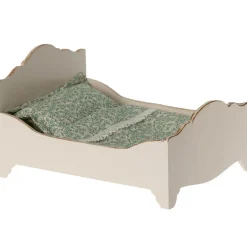 Wooden Bed for Mouse in Blue by Maileg