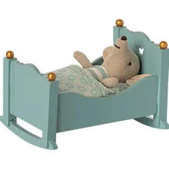 Wooden Cradle for Mouse in Blue by Maileg