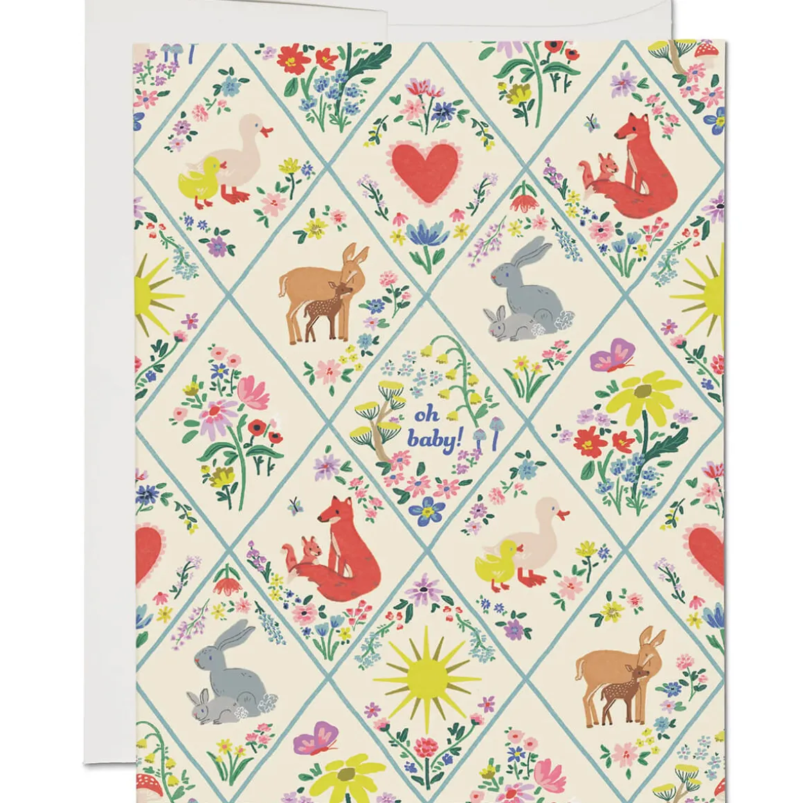 Woodland Critters Baby Greetings Card by Red Cap Cards