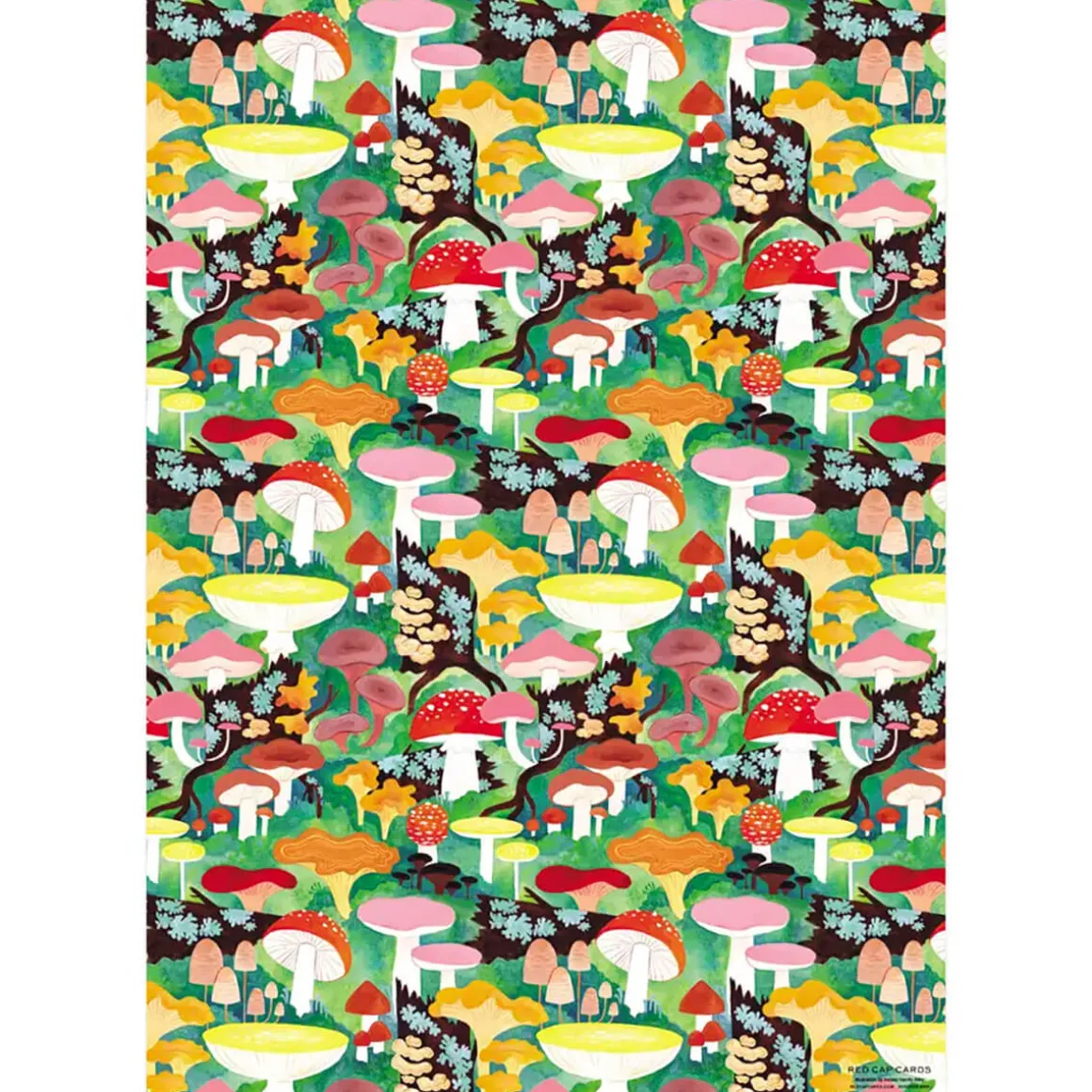 Woodland Mushrooms Gift Wrap by Red Cap Cards