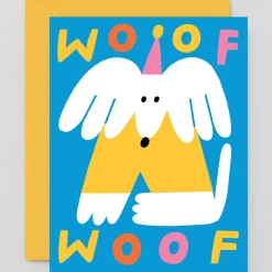Woof Woof Dog Greetings Card by Susie Hammer for Wrap