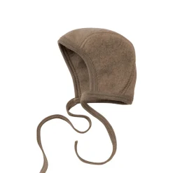 Wool Fleece Baby Bonnet in Walnut Melange by Engel