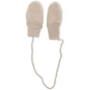 Wool Fleece Baby Mittens in Sand Melange by Engel