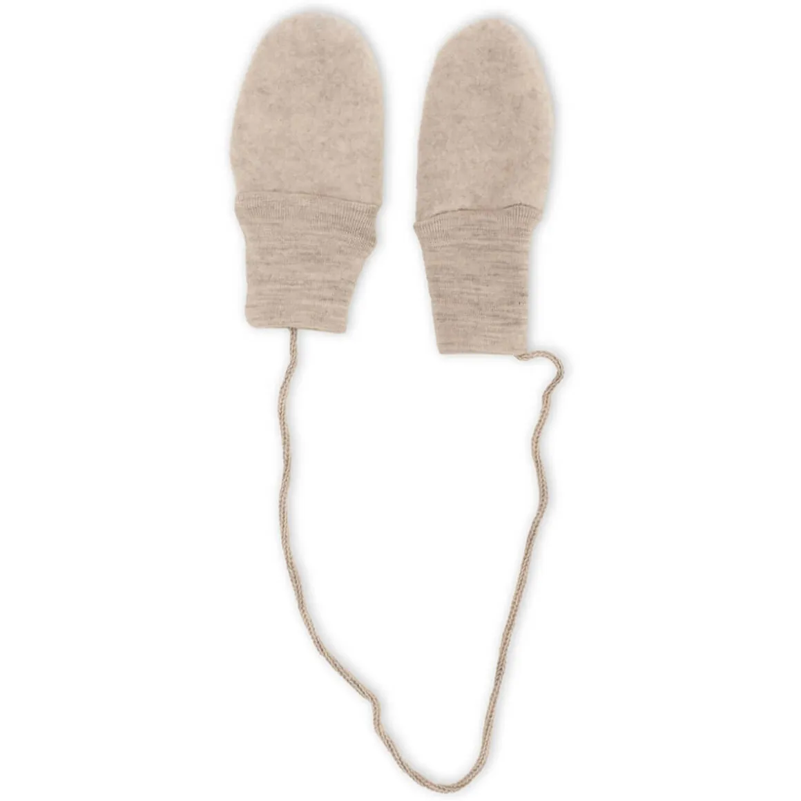 Wool Fleece Baby Mittens in Sand Melange by Engel