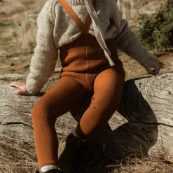 Woolly Footless Tights With Braces in Ginger by Silly Silas