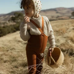 Woolly Footless Tights With Braces in Ginger by Silly Silas