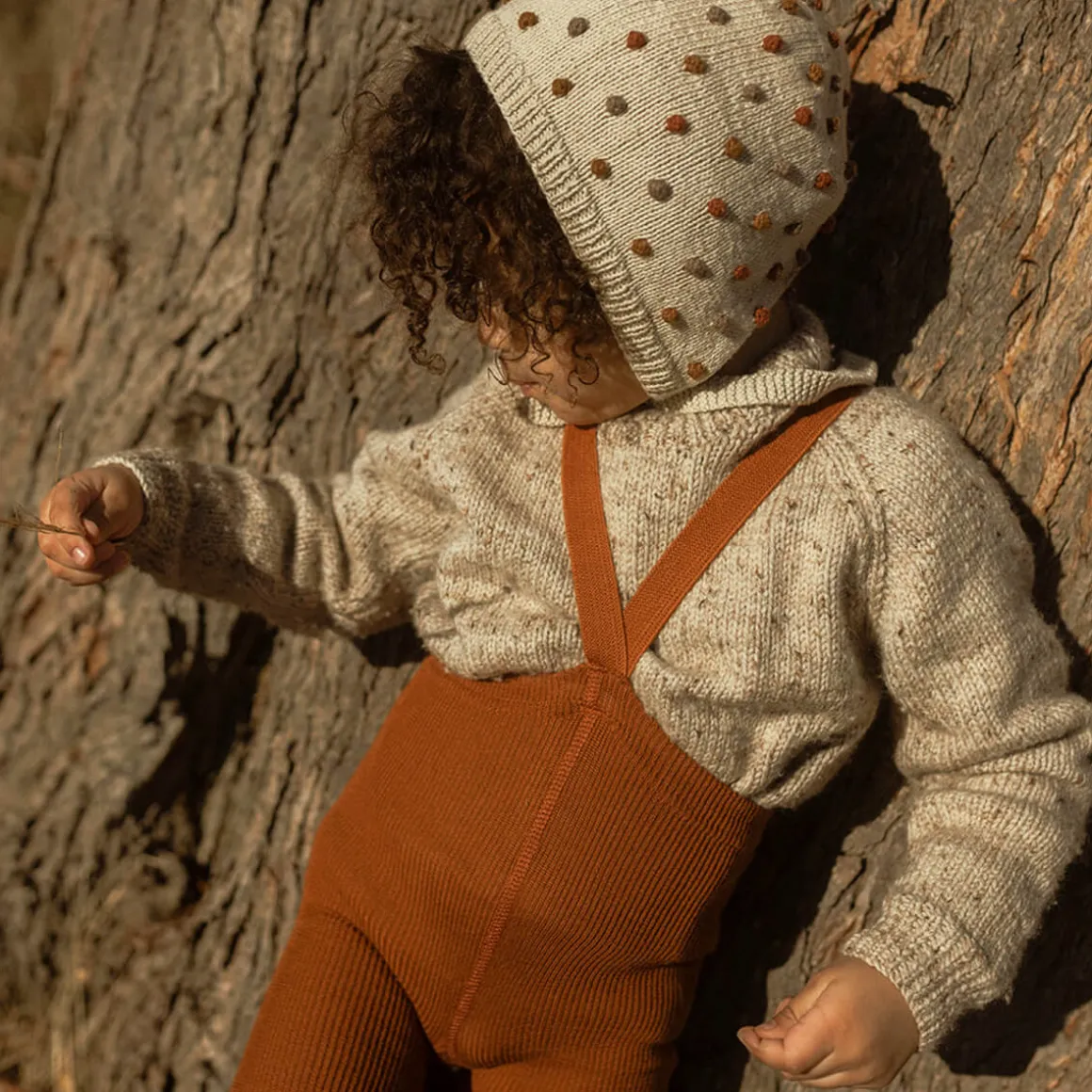 Woolly Footless Tights With Braces in Ginger by Silly Silas