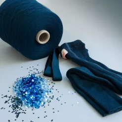 Woolly Footless Tights With Braces in Sapphire Blue by Silly Silas
