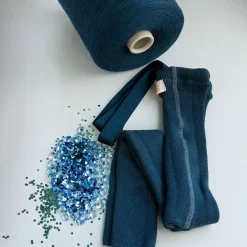 Woolly Footless Tights With Braces in Sapphire Blue by Silly Silas
