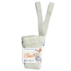 Woolly Footless Tights With Braces in Cream Blend by Silly Silas