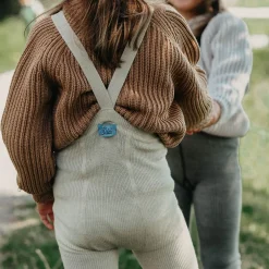 Woolly Footless Tights With Braces in Cream Blend by Silly Silas