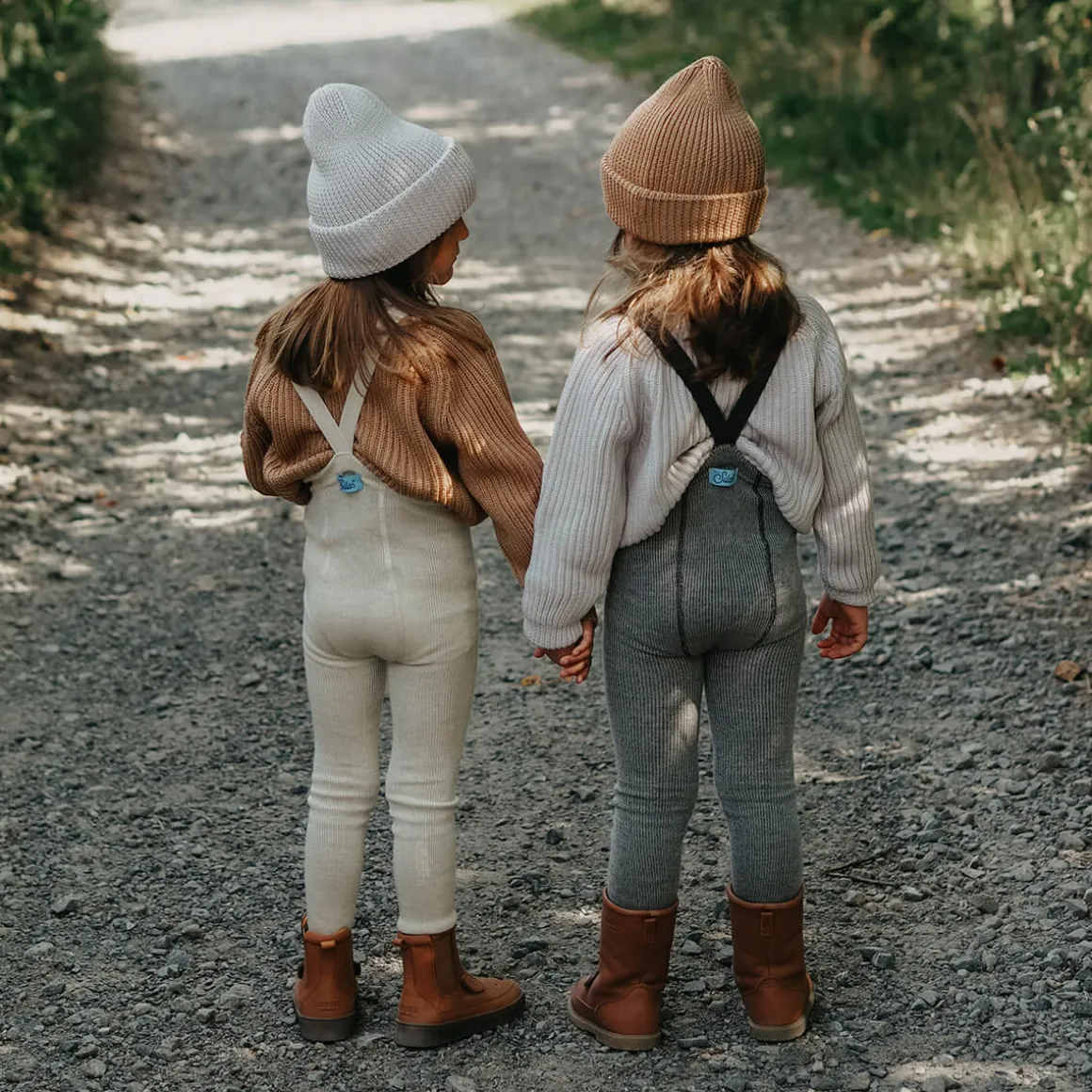 Woolly Footless Tights With Braces in Cream Blend by Silly Silas