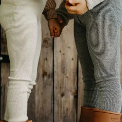 Woolly Footless Tights With Braces in Granite Grey by Silly Silas