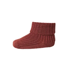 Wool Rib Ankle Socks in Bordeaux by MP Denmark