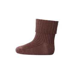 Wool Rib Ankle Socks in Brown Sienna by MP Denmark