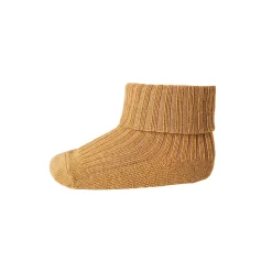 Wool Rib Ankle Socks in Curry by MP Denmark