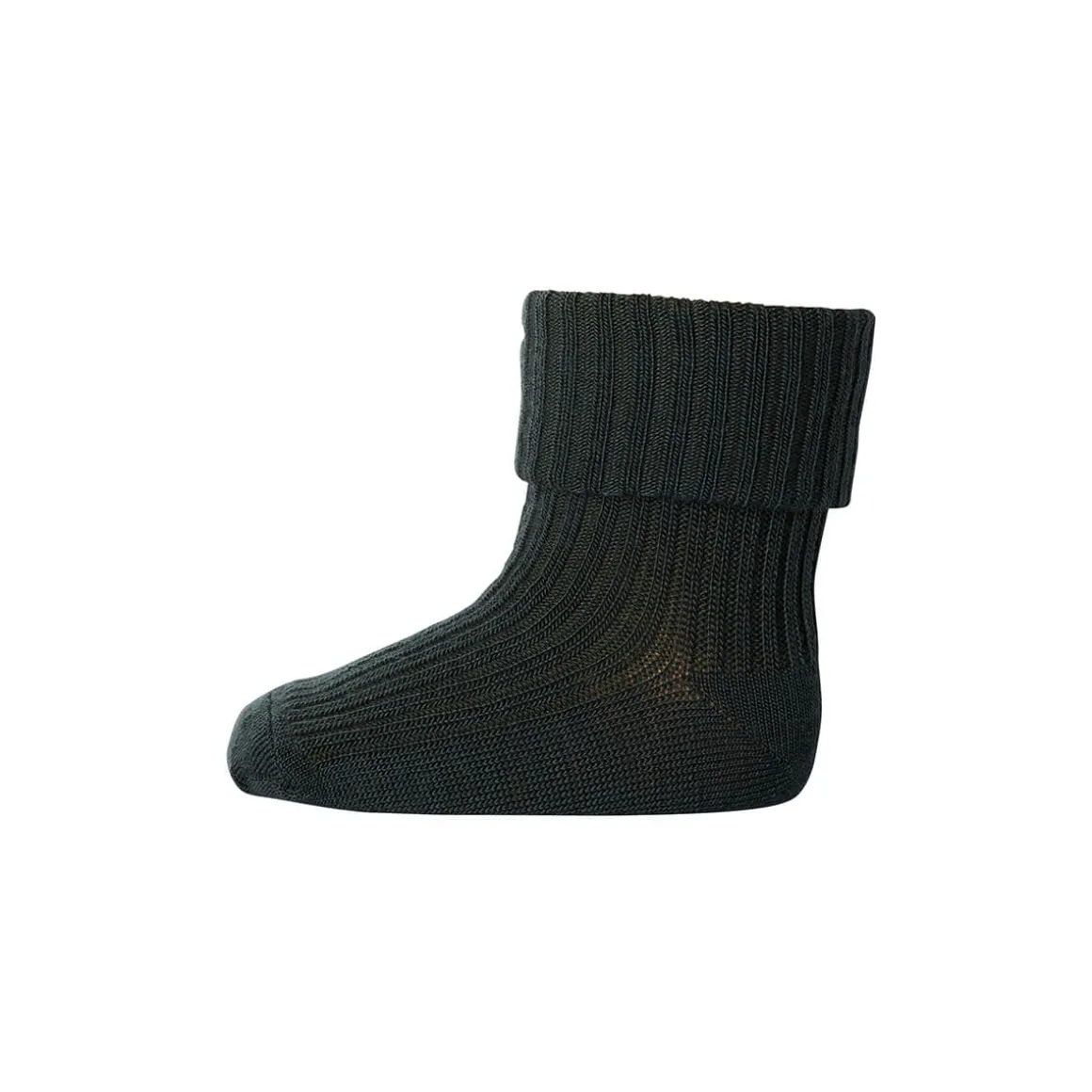 Wool Rib Ankle Socks in Dark Army by MP Denmark