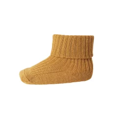 Wool Rib Ankle Socks in Gold by MP Denmark