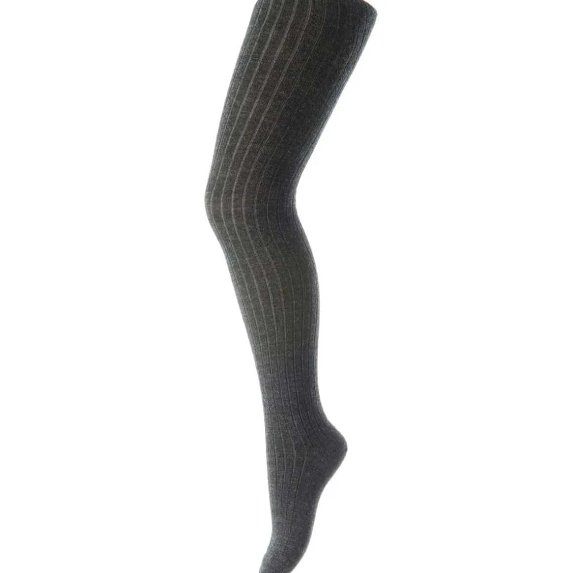 Wool Rib Tights in Dark Grey Melange by MP Denmark