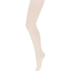Wool Rib Tights in Ecru by MP Denmark