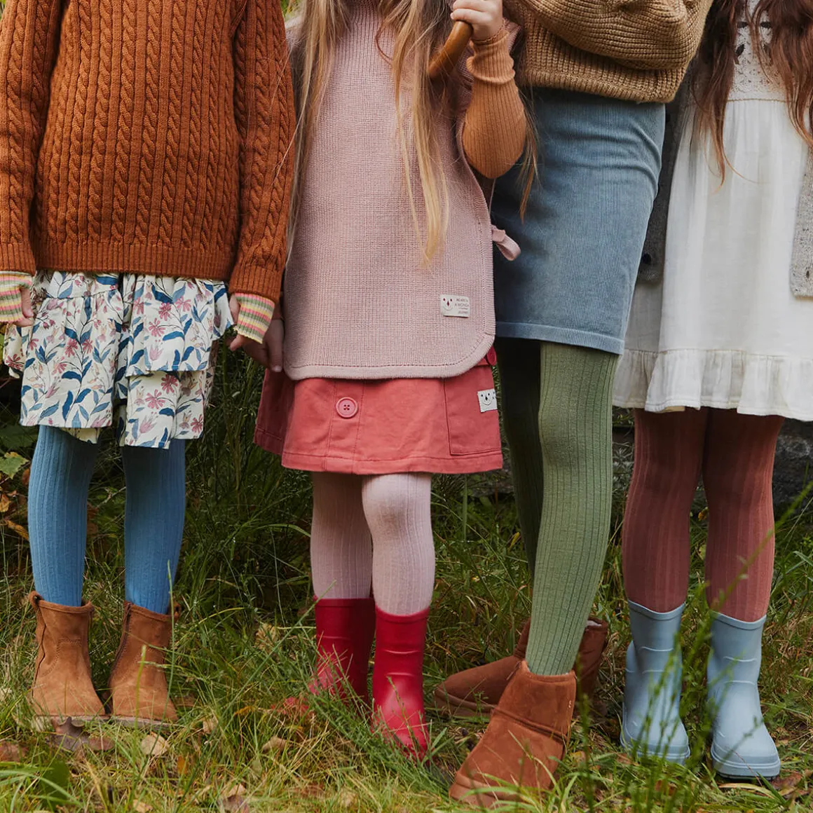 Wool Rib Tights in Silver Pink by MP Denmark