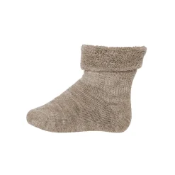 Wool Terry Baby Ankle Socks in Light Brown Melange by MP Denmark