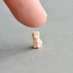 World's Tiniest Cat Porcelain Figure by Camp Hollow