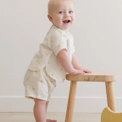 Woven Boxy Top + Short Set in Geese by Quincy Mae