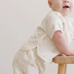 Woven Boxy Top + Short Set in Geese by Quincy Mae