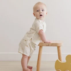 Woven Boxy Top + Short Set in Geese by Quincy Mae