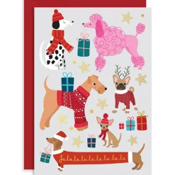Xmas Dogs Christmas Greetings Card by Mifkins