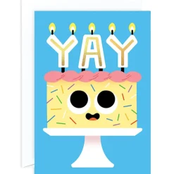 Yay Birthday Cake Greetings Card by Elliot Kruszynski for Wrap