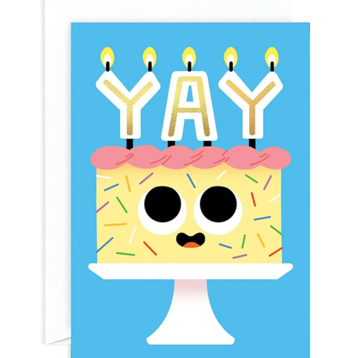 Yay Birthday Cake Greetings Card by Elliot Kruszynski for Wrap
