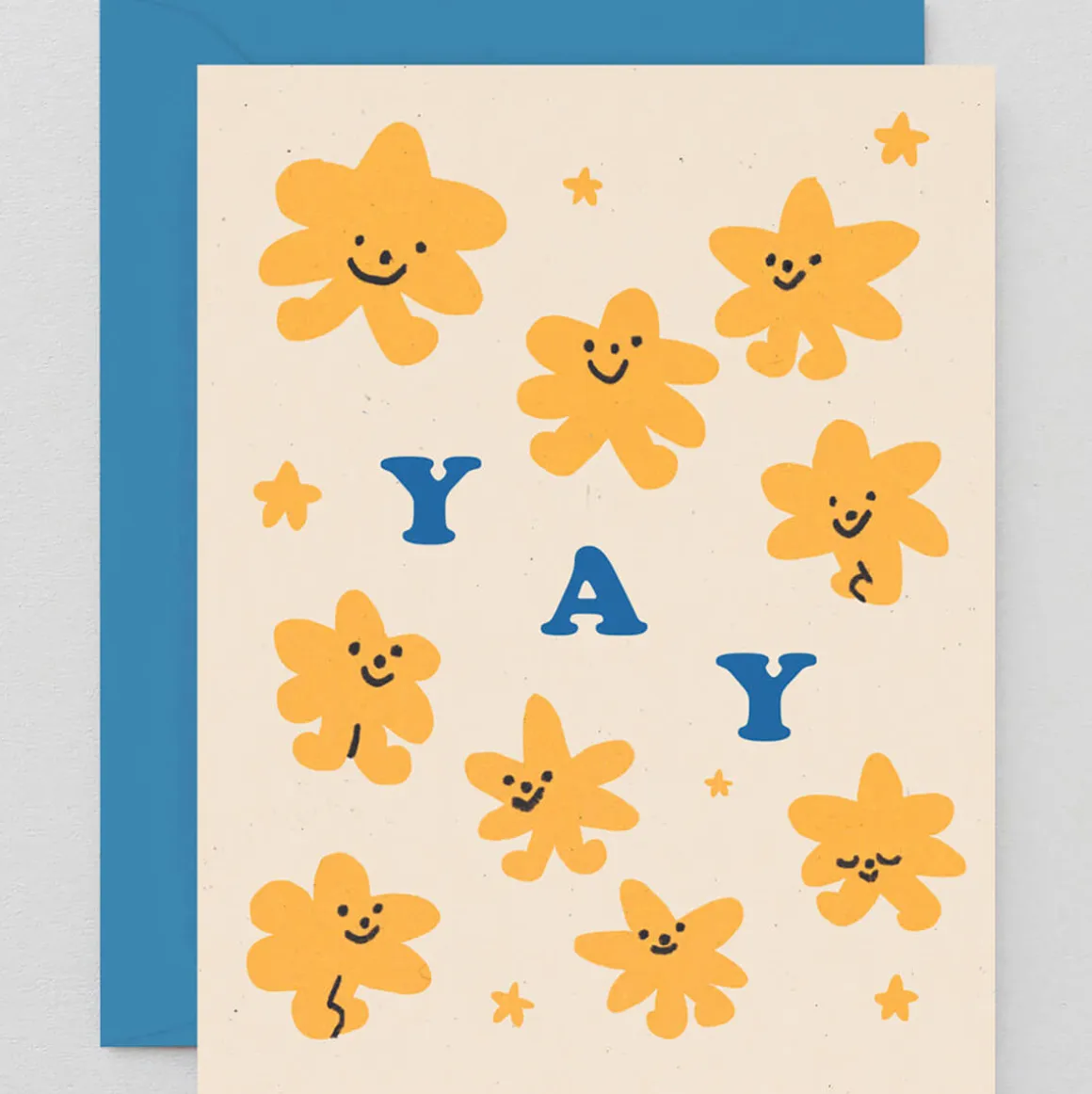 Yay Stars Greetings Card by Maria Ramos for Wrap